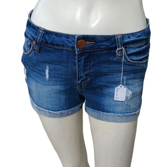 592131.STS Blue Denim Shorts Junior Size 1, W28" 2"Inseam 8"Rise - Picture 1 of 5
